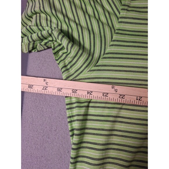 Amen Corner Polo Shirt XL Green Striped Masters Pima Logo Short Sleeve Preppy - Picture 5 of 6